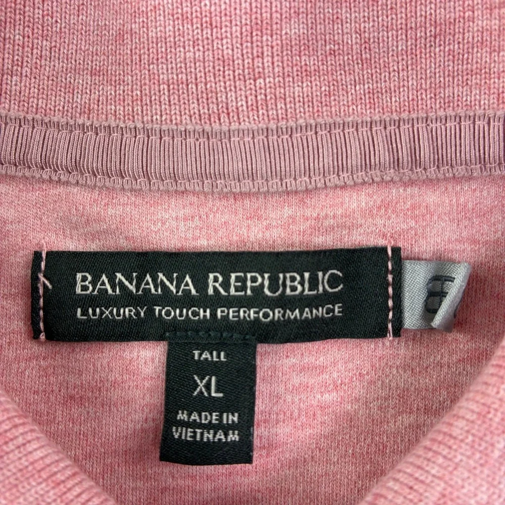 Banana Republic Luxury Touch Performance Polo Shirt Mens XLT Pink Heather Golf‎